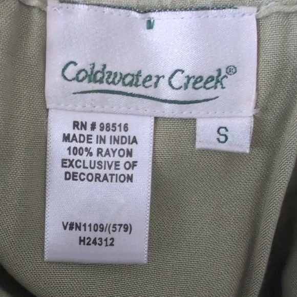 VTG Coldwater Creek Sage Green Boho Embroidered Maxi Skirt - Picture 13 of 15